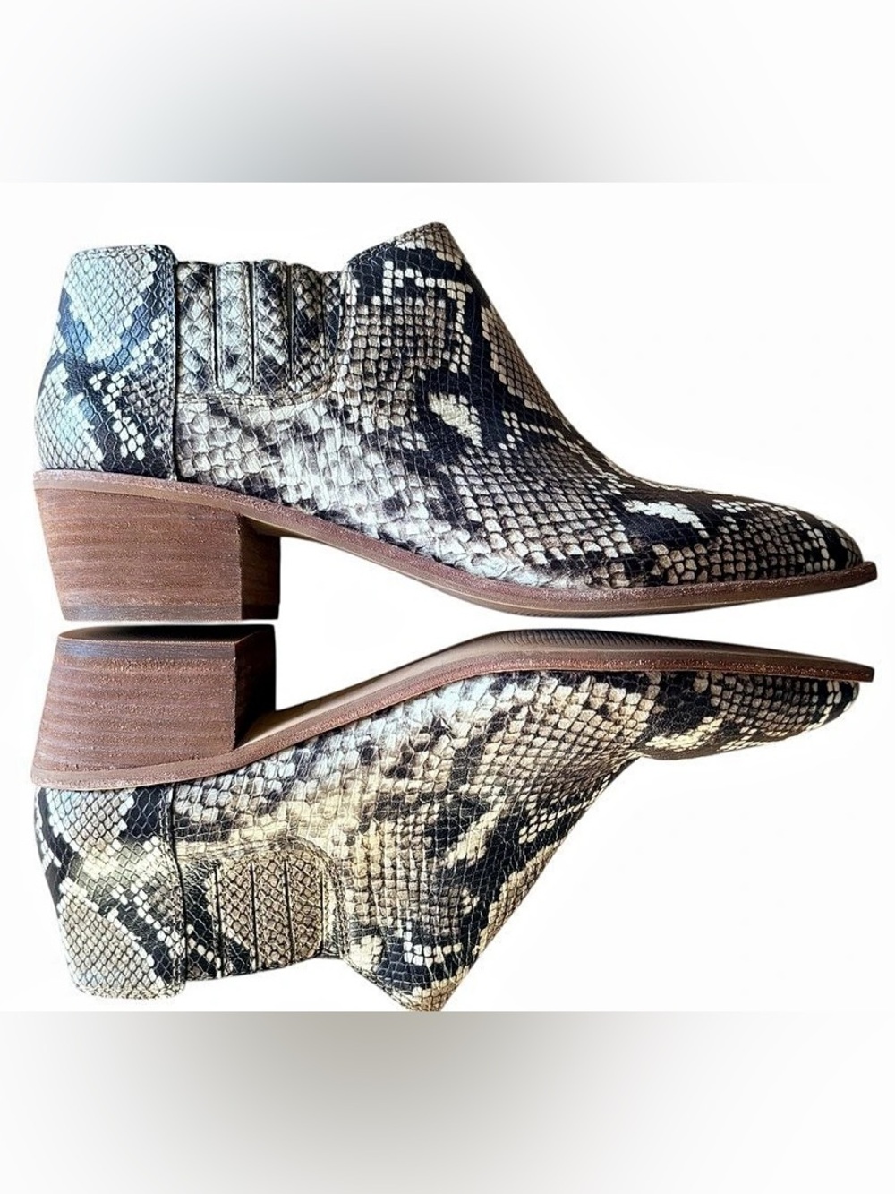 Madewell Sonia Chelsea Ankle Boots Snake Leather Women’s Size 9.5